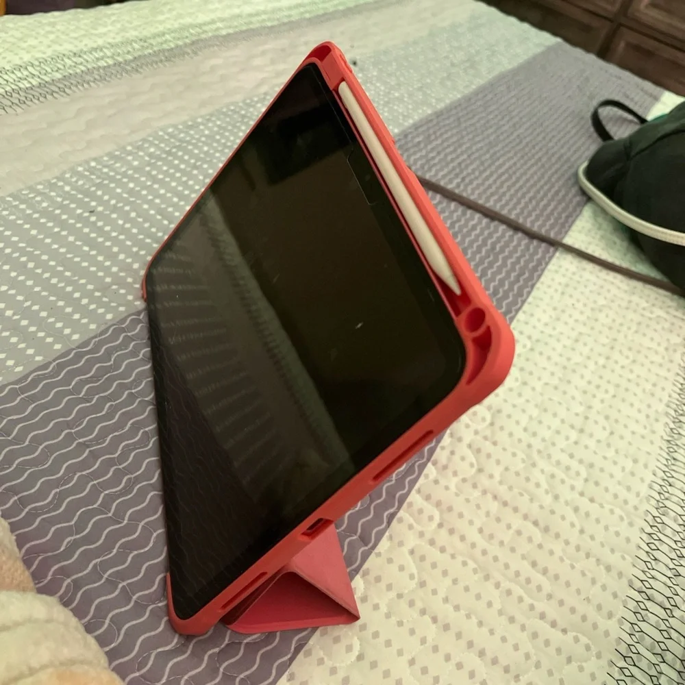 Tablet with pink Case